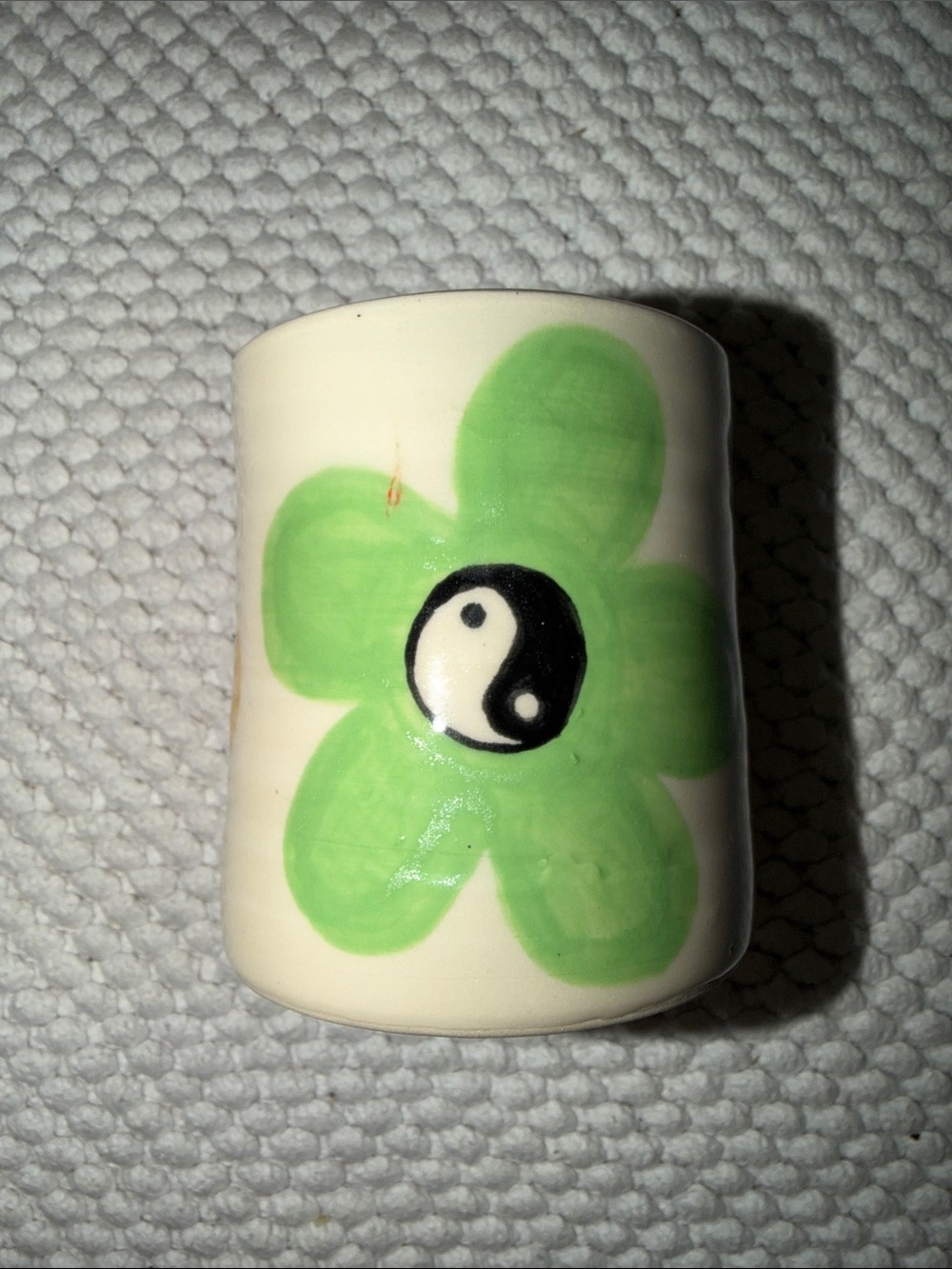 Wild Thingz Peace Yin Yang Floral Ceramic Cup